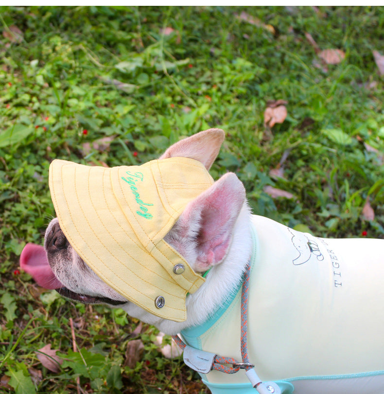 Flat Face Dog Sun Protection Hat Frenchielyflatfacefrenchbulldogsummersunscreenhat_13