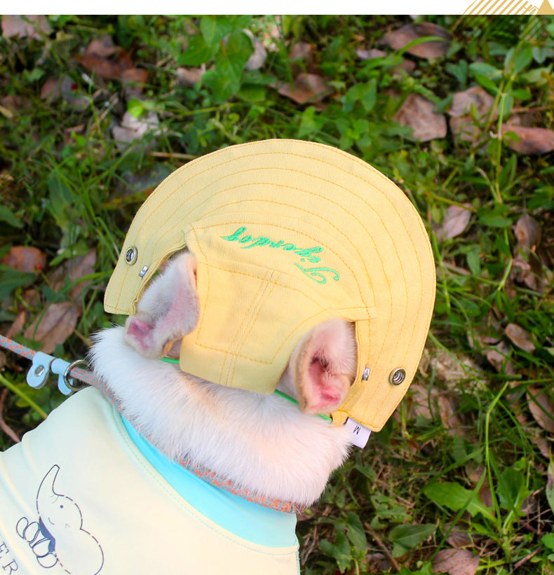 Flat Face Dog Sun Protection Hat Frenchielyflatfacefrenchbulldogsummersunscreenhat_2