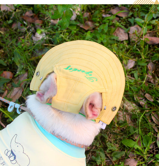 Flat Face Dog Sun Protection Hat Frenchielyflatfacefrenchbulldogsummersunscreenhat_2