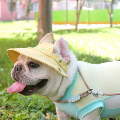 Flat Face Dog Sun Protection Hat Frenchielyflatfacefrenchbulldogsummersunscreenhat_3