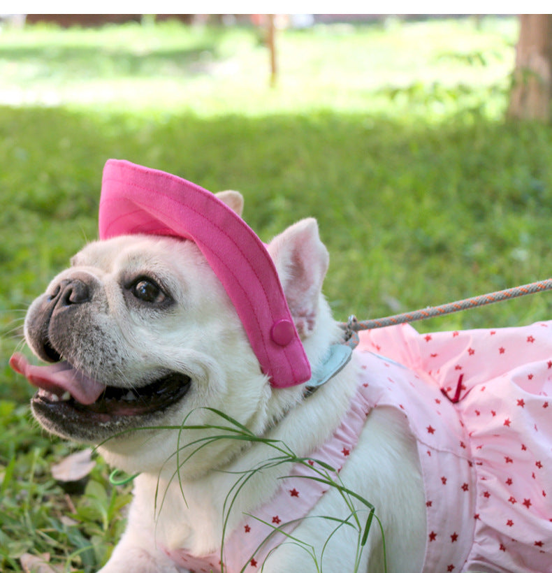 Flat Face Dog Sun Protection Hat Frenchielyflatfacefrenchbulldogsummersunscreenhat_7