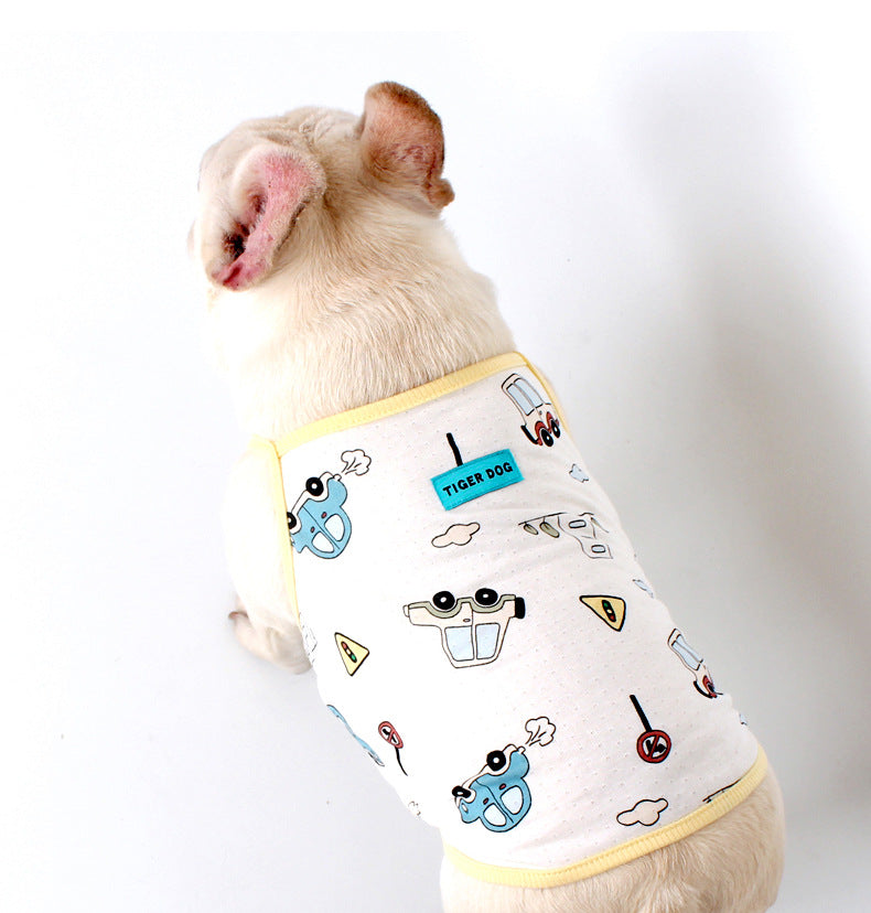 Dog Summer Cotton Shirt Yellow Frenchielyfrenchbulldogsummercottonshirt_12