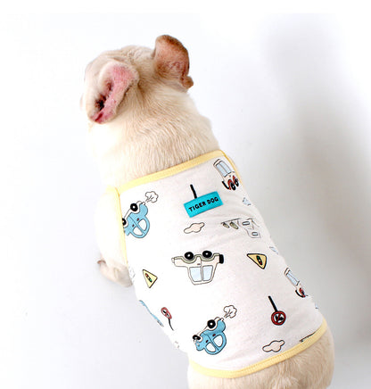 Dog Summer Cotton Shirt Yellow Frenchielyfrenchbulldogsummercottonshirt_12