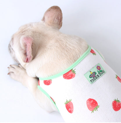 Dog Summer Cotton Shirt Green Frenchielyfrenchbulldogsummercottonshirt_13