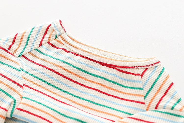 Doggie Rainbow Stripe Shirt MediumDogStripeCottonshirtwithcartoondoggiespatterns_1