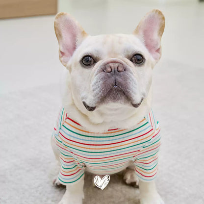 Doggie Rainbow Stripe Shirt MediumDogStripeCottonshirtwithcartoondoggiespatterns_1