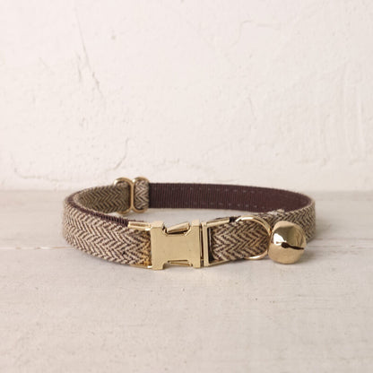 Cat Brown Collar with Bell - Frenchiely