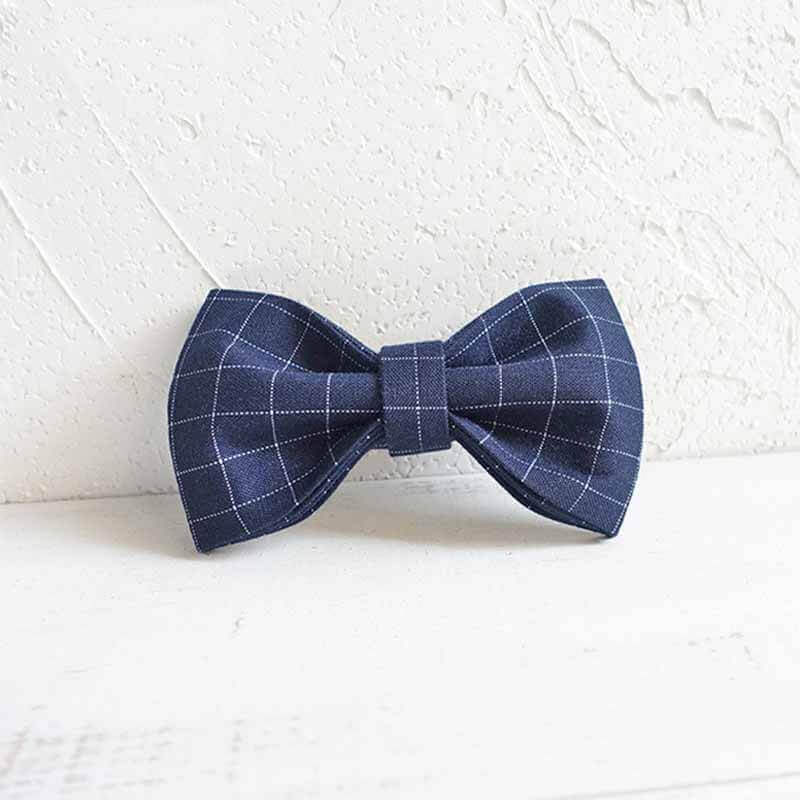 Dog Blue Plaid Bow Tie - Frenchiely