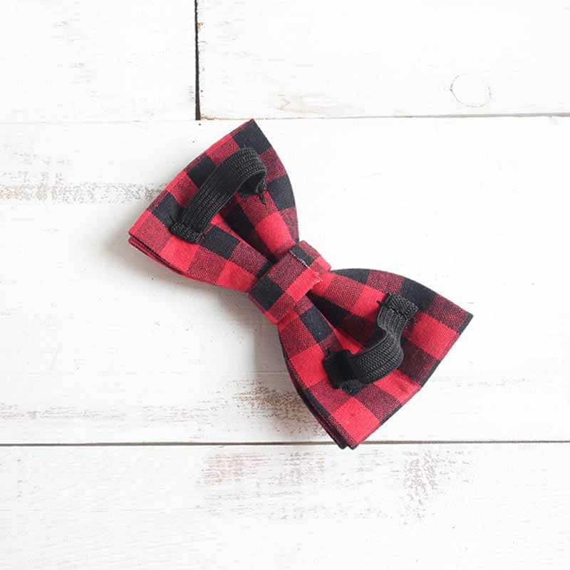 Dog Red Buffalo Plaid Bow Tie - Frenchiely