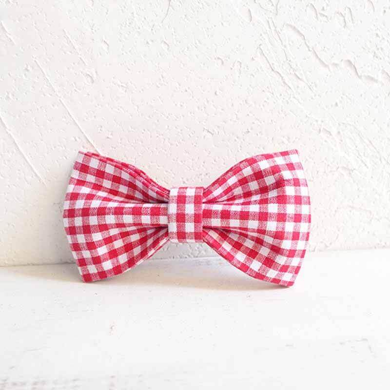 Dog Red Plaid Bow Tie - Frenchiely