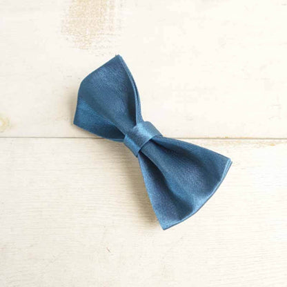Dog Blue Satin Bow Tie - Frenchiely