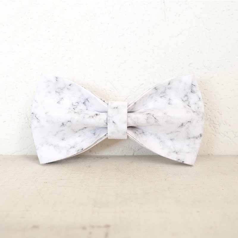 Dog Marble White Bow Tie - Frenchiely