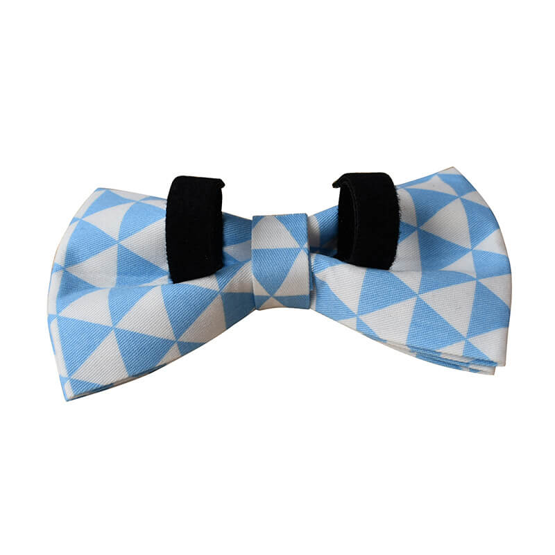 Dog Blue White Bow Tie - Frenchiely