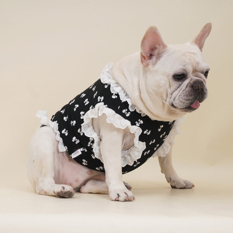 Dog Black and White Bowtie Dress