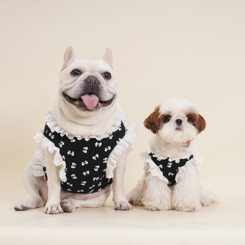 Dog Black and White Bowtie Dress