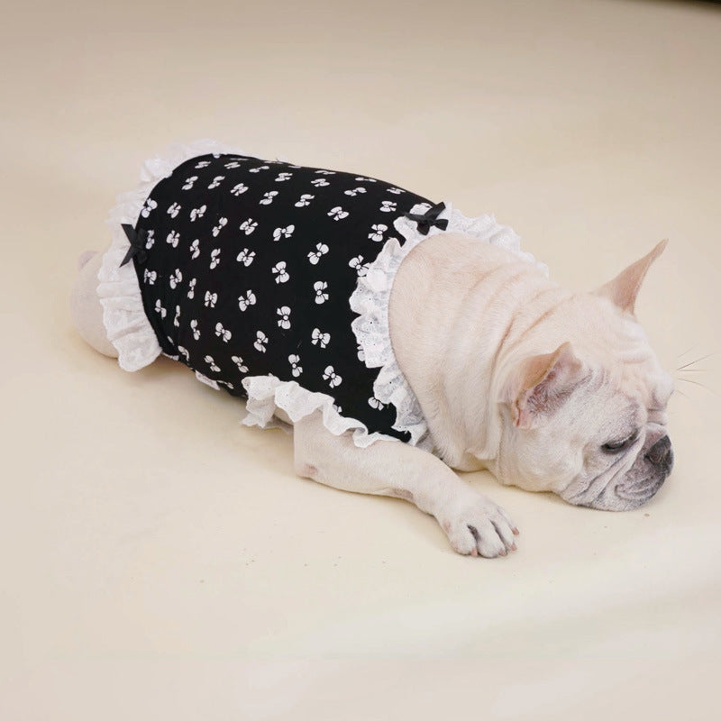 Dog Black and White Bowtie Dress