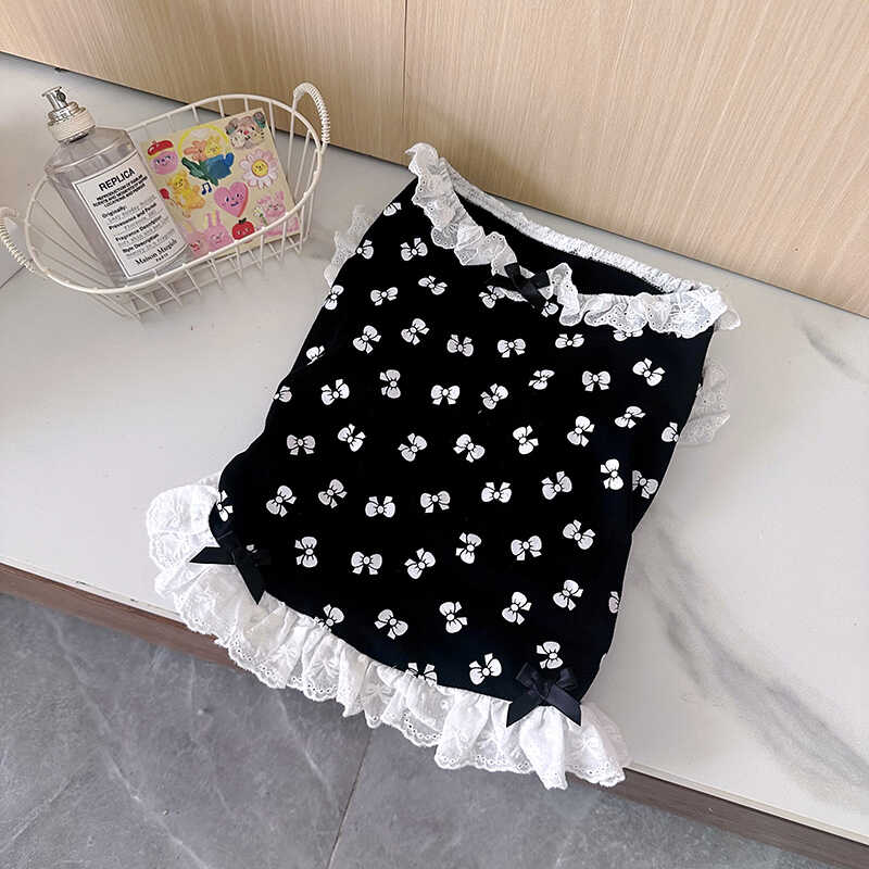 Dog Black and White Bowtie Dress