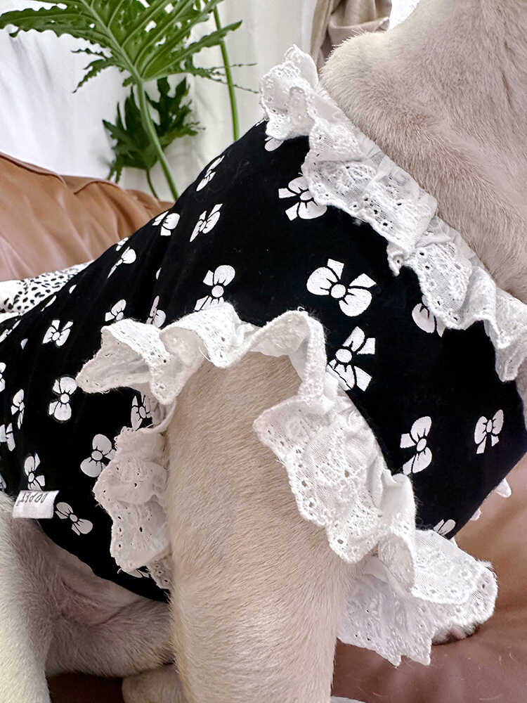 Dog Black and White Bowtie Dress