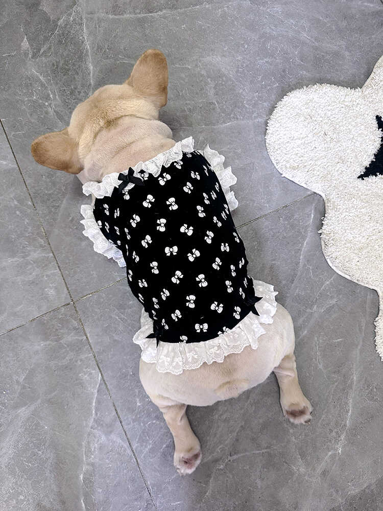 Dog Black and White Bowtie Dress