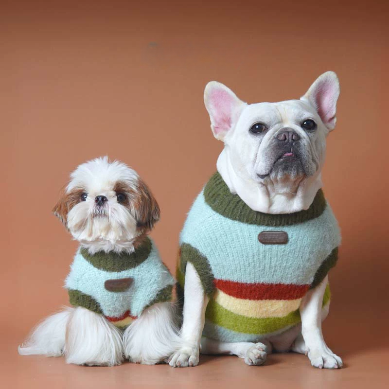 Green Stripe Sweater bluestripedsweaterformediumlargedogs_7