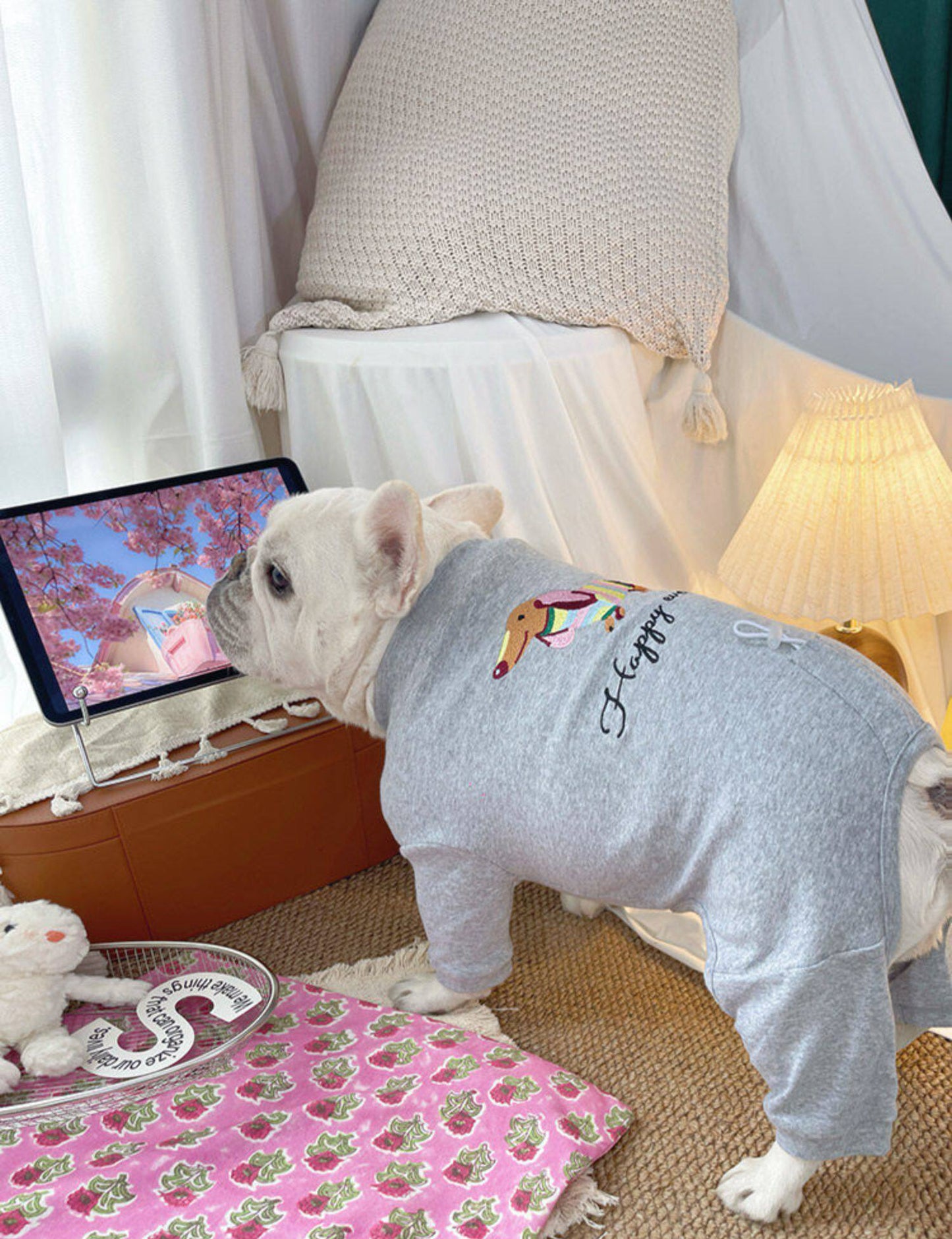 Dog Dachshund Pajamas cutedacshundpatterndogonesiejumpsuitforfrenchbulldogs_1