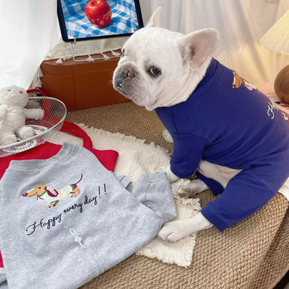 Dog Dachshund Pajamas cutedacshundpatterndogonesiejumpsuitforfrenchbulldogs_1