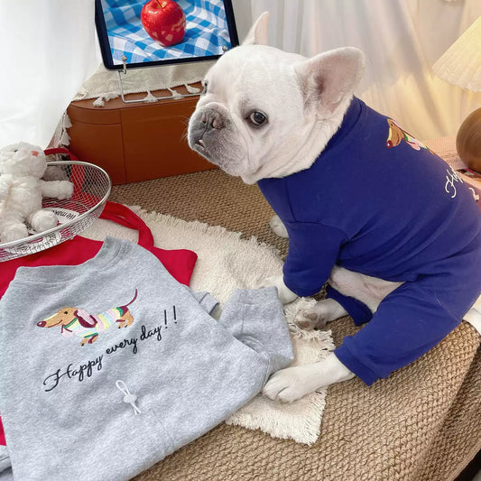 Dog Dachshund Pajamas cutedacshundpatterndogonesiejumpsuitforfrenchbulldogs_1