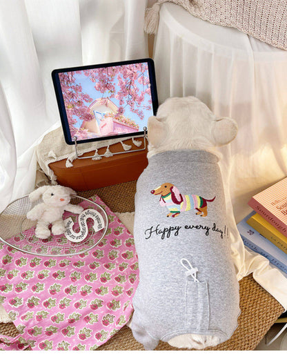 Dog Dachshund Pajamas cutedacshundpatterndogonesiejumpsuitforfrenchbulldogs_13