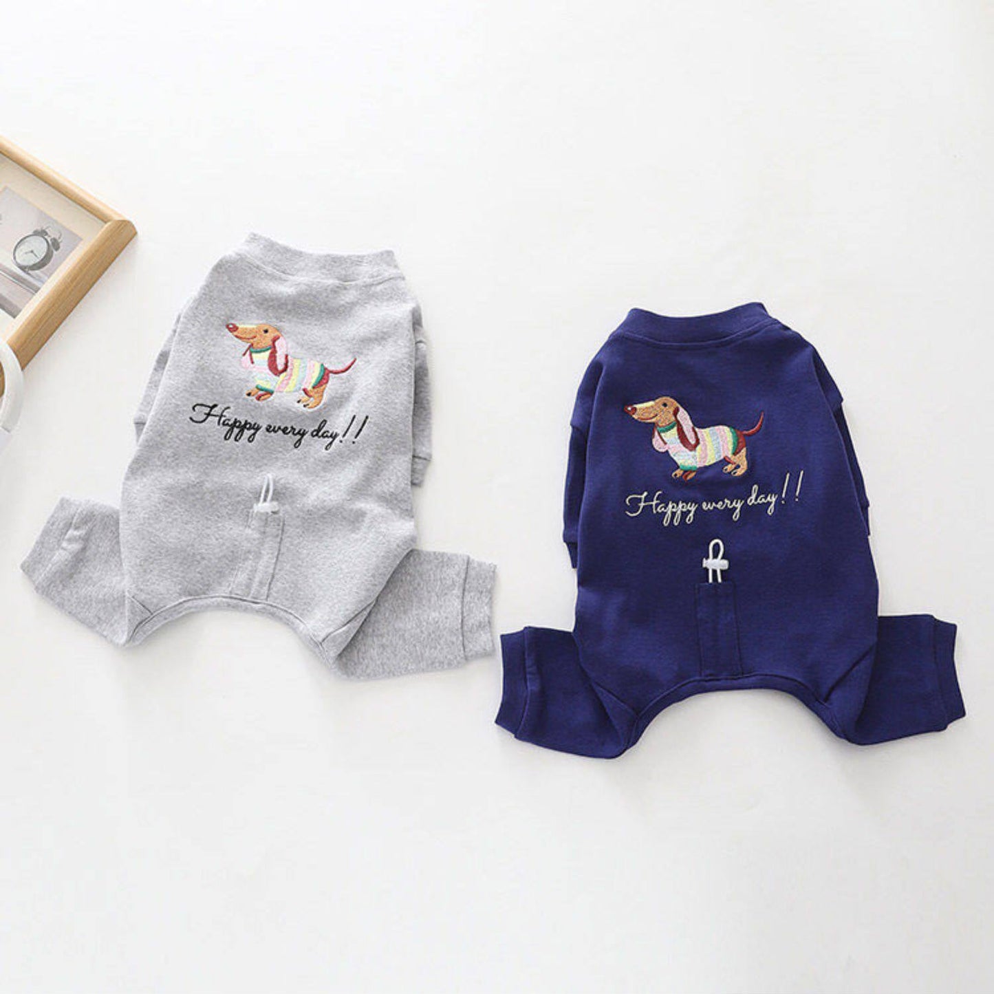 Dog Dachshund Pajamas cutedacshundpatterndogonesiejumpsuitforfrenchbulldogs_5
