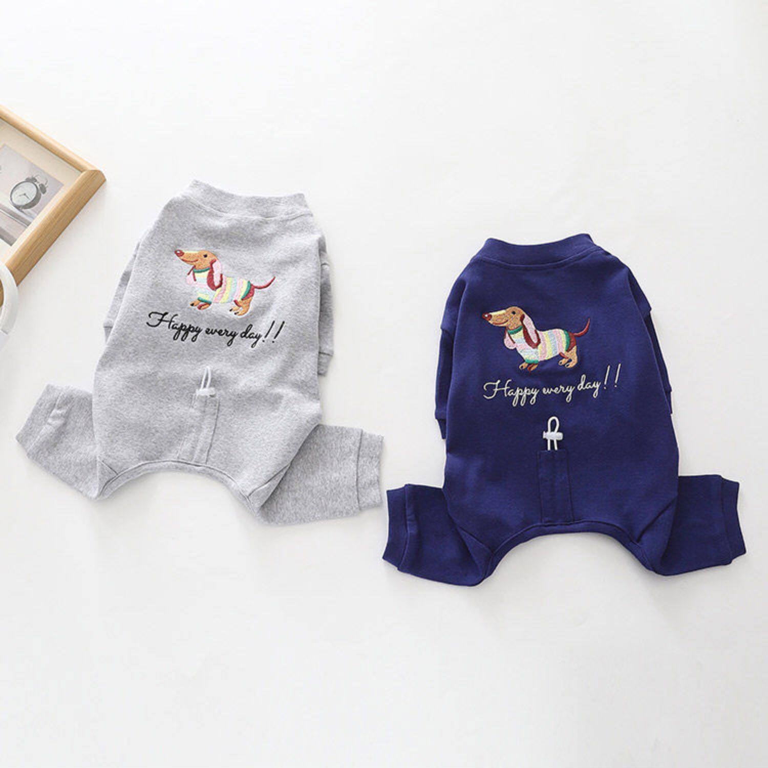 Dog Dachshund Pajamas cutedacshundpatterndogonesiejumpsuitforfrenchbulldogs_5