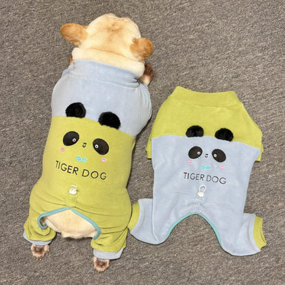 Panda PJs cutegreenpandajumpsuitpajamasformediumdogsbyFrenchiely_1