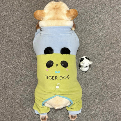 Panda PJs cutegreenpandajumpsuitpajamasformediumdogsbyFrenchiely_4