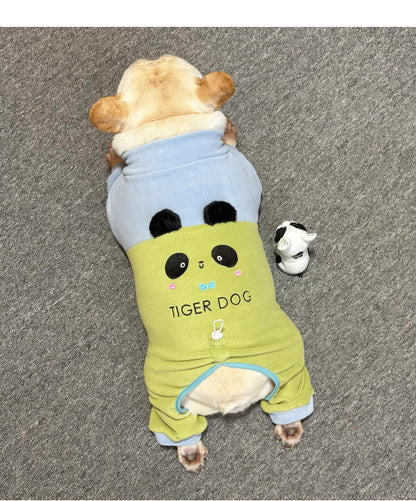 Panda PJs cutegreenpandajumpsuitpajamasformediumdogsbyFrenchiely_6