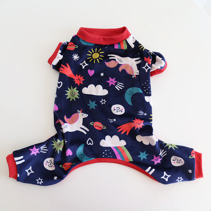 Dog Christmas Onesie PJs Navy Rainbow dogChristmasonesiejumpsuitformediumdogbreeds_10