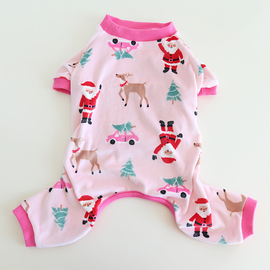 Dog Christmas Onesie PJs Pink Santa dogChristmasonesiejumpsuitformediumdogbreeds_12