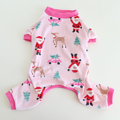 Dog Christmas Onesie PJs Pink Santa dogChristmasonesiejumpsuitformediumdogbreeds_12