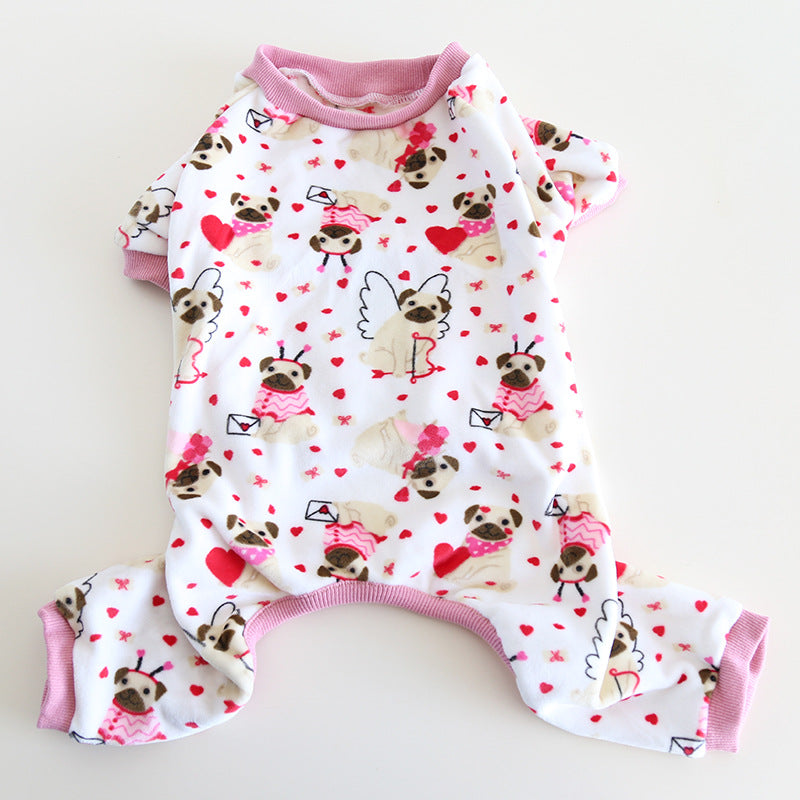 Dog Christmas Onesie PJs Hearts dogChristmasonesiejumpsuitformediumdogbreeds_17