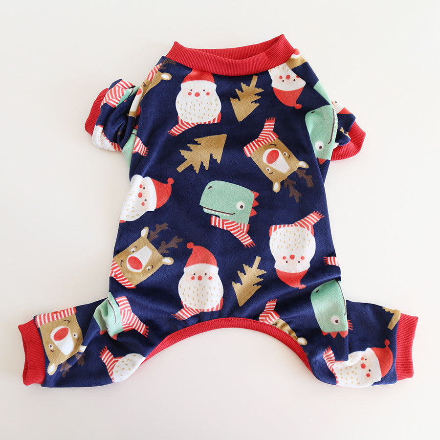 Dog Christmas Onesie PJs Navy Dinosaur dogChristmasonesiejumpsuitformediumdogbreeds_18