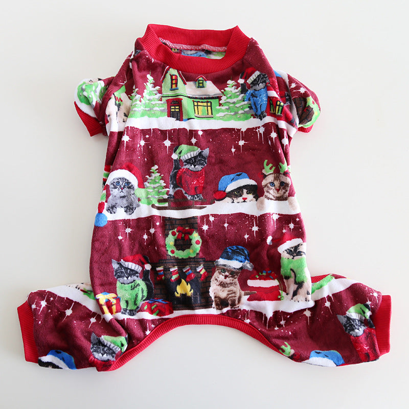 Dog Christmas Onesie PJs Red Kitten dogChristmasonesiejumpsuitformediumdogbreeds_3