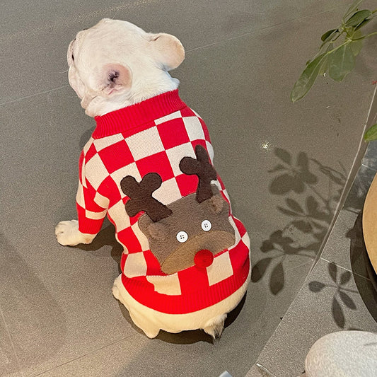 Dog Christmas Reindeer Sweater - Frenchiely