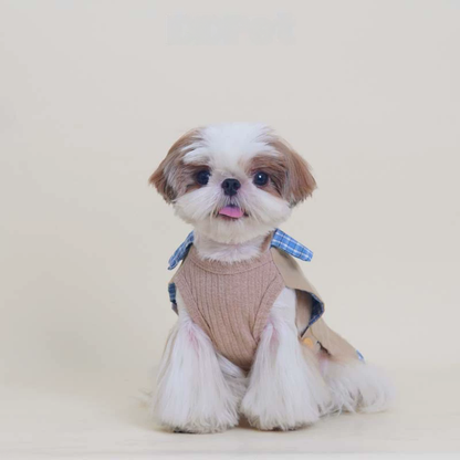 Khaki Pleated Shirt dogKhaiPleatedShirtsweaterforsmallmediumdogsbyFrenchiely_1