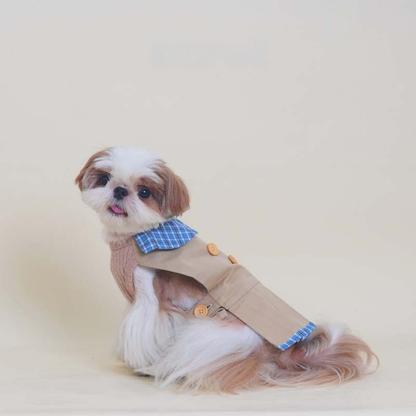 Khaki Pleated Shirt dogKhaiPleatedShirtsweaterforsmallmediumdogsbyFrenchiely_4