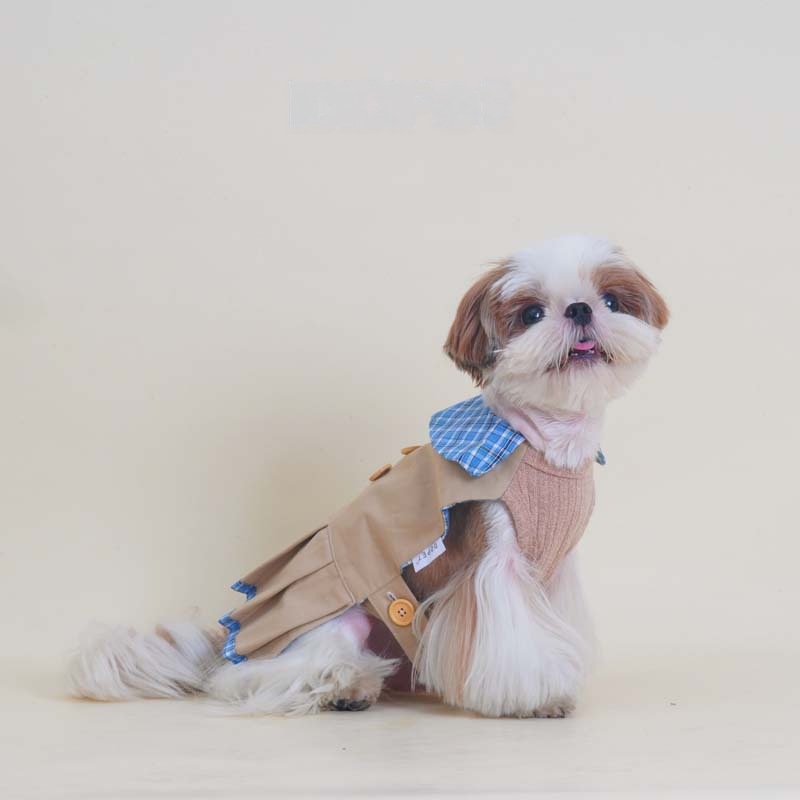 Khaki Pleated Shirt dogKhaiPleatedShirtsweaterforsmallmediumdogsbyFrenchiely_6