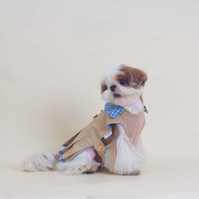 Khaki Pleated Shirt dogKhaiPleatedShirtsweaterforsmallmediumdogsbyFrenchiely_8