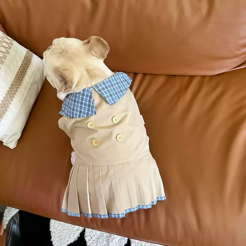 Khaki Pleated Shirt dogKhakiPleatedShirt_3