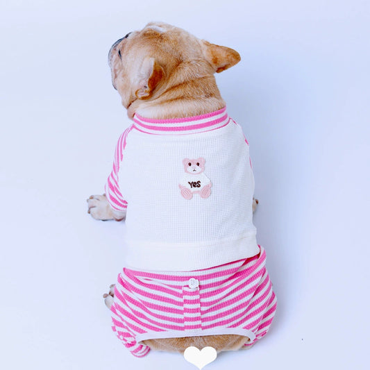 Pink Bear Pajamas dogPinkstripeBearPajamasforfrenchbulldogsbyFrenchiely_1