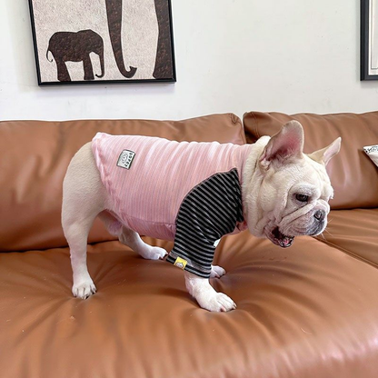 Pink Stripe Shirt dogSeniorDogsTurtle-NeckPajamasjumpsuit_1