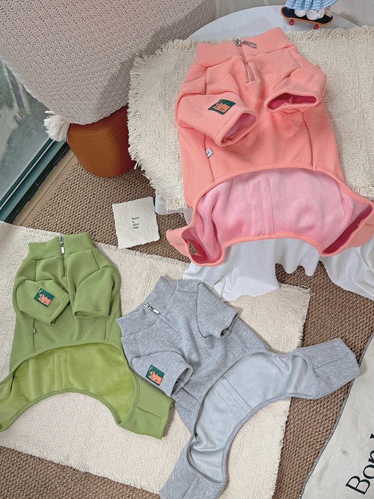 Zipper Up Fleece Lined PJs