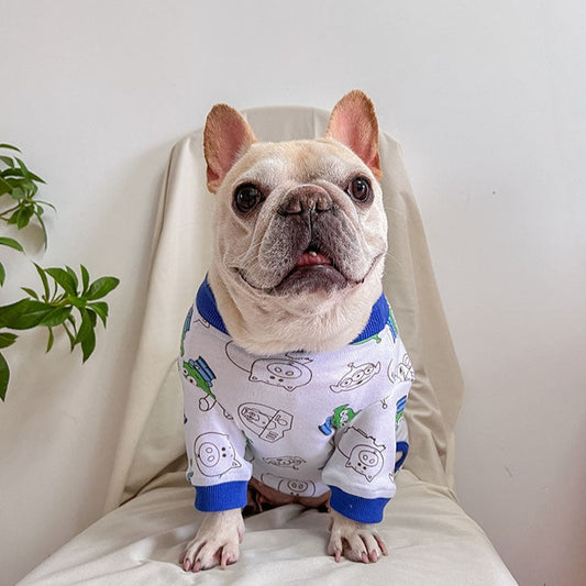 dog cartoon aliens piggy onesie pajamas for medium dogs 