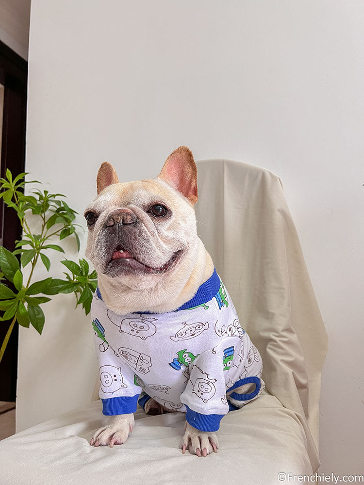 dog cartoon aliens piggy onesie pajamas for medium dogs 